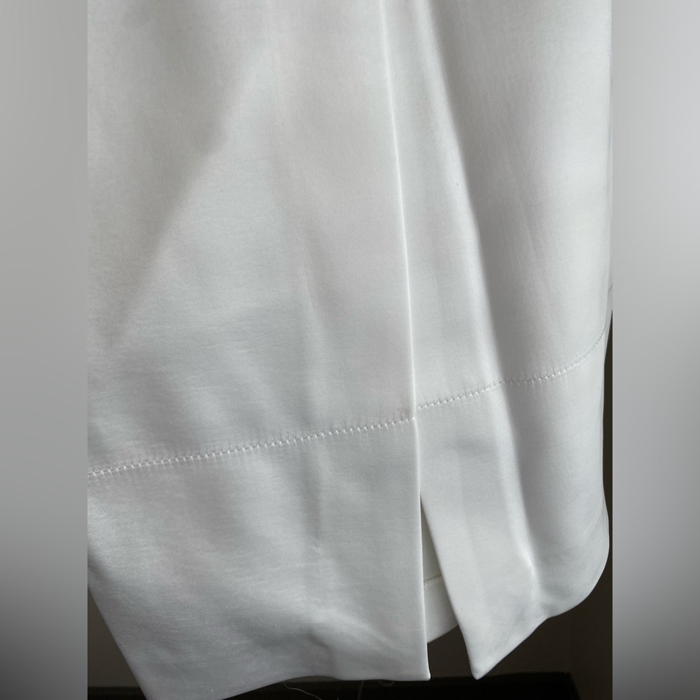 Zara Satin Effect High Waist Midi Skirt Back slit Oyster White Thick NWT - Picture 13 of 16